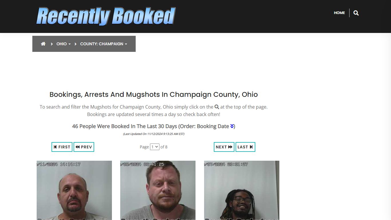 Bookings, Arrests and Mugshots in Champaign County, Ohio - Recently Booked